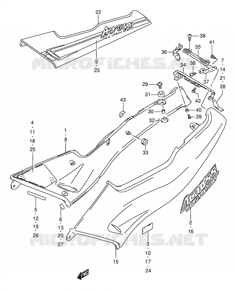 ACHTER KUIP  (MODELE M) Suzuki MOTO 250 GSX 1997  GSX250FV(E24)