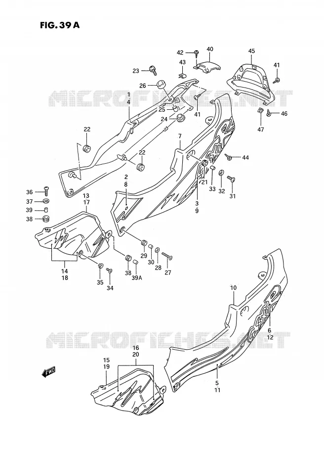 ACHTER KUIP  (MODELE P) Suzuki MOTO 750 GSX-R 1992  GSX-R750WN(E2)