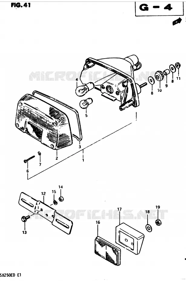 ACHTERLICHT (E17) Suzuki MOTO 250 GSX 1982  GSX250EZ(Z/D)