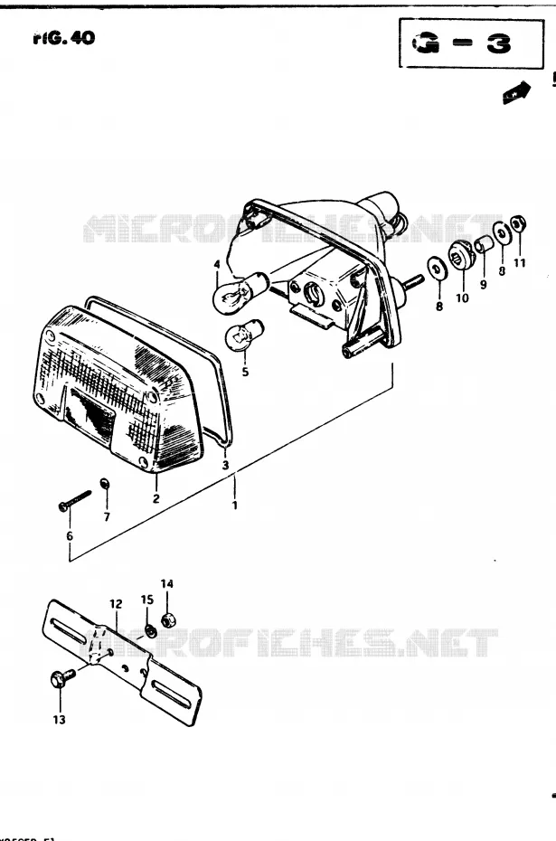 ACHTERLICHT (E2, E4, E21, E26) Suzuki MOTO 250 GSX 1982  GSX250Z(Z/D)