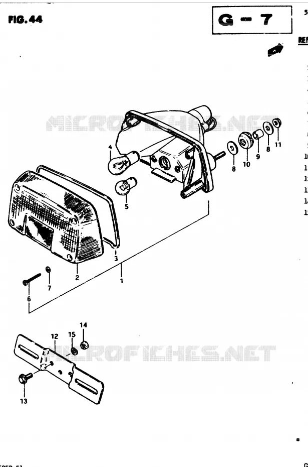 ACHTERLICHT (E34) Suzuki MOTO 250 GSX 1982  GSX250SZ(Z/D)