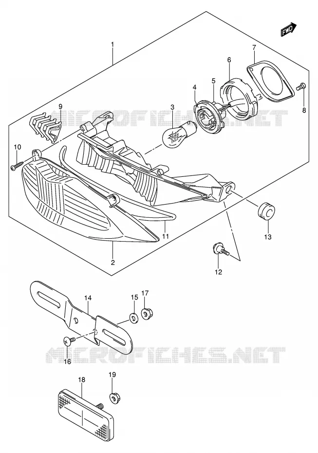 ACHTERLICHT (GSF650K5/K6/UK5/UK6/SK5/SK6/SUK5/SUK6) Suzuki MOTO 650 BANDIT 2006  GSF650SUK6(E2)