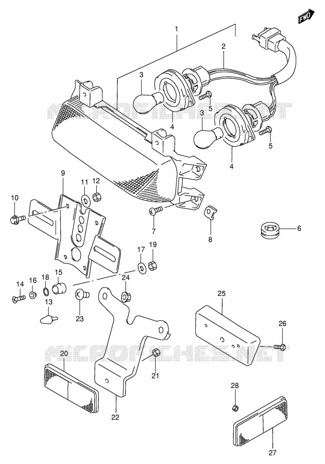 ACHTERLICHT (MODELE P/R) Suzuki MOTO 1100 GSX-R 1997  GSX-R1100WV(E2)
