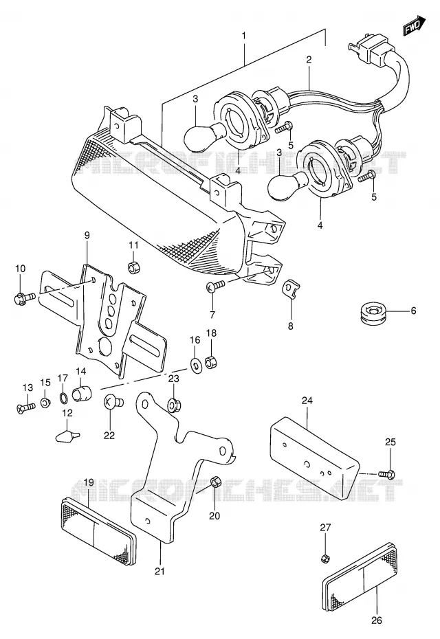 ACHTERLICHT (MODELE S) Suzuki MOTO 1100 GSX-R 1995  GSX-R1100WS(E2)