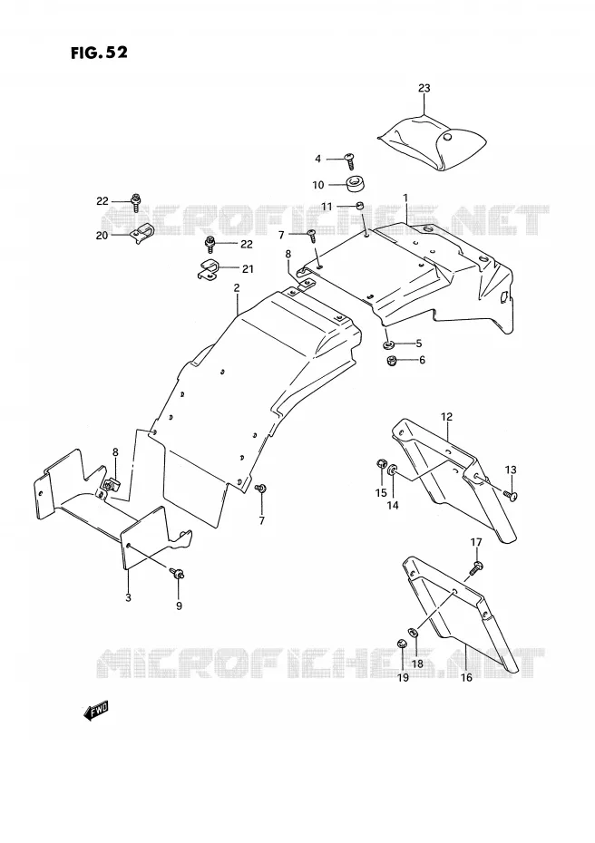 ACHTERSPATBORD (MODELE N/P) Suzuki MOTO 750 GSX-R 1994  GSX-R750WR(E2)