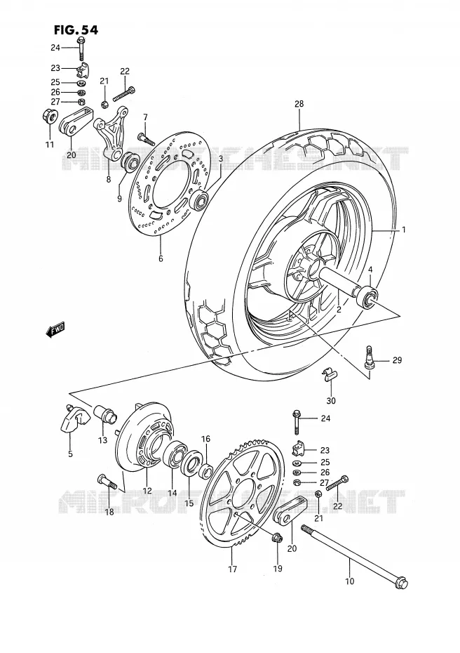 ACHTERWIEL Suzuki MOTO 1100 GSX-F 1992  GSX1100FN(E2)