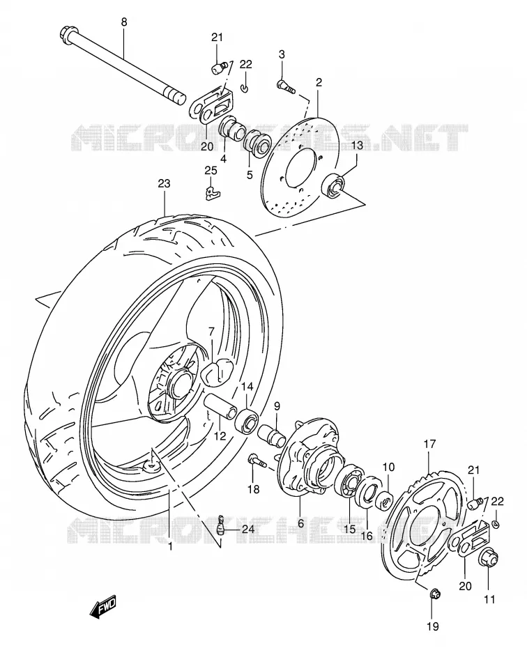 ACHTERWIEL Suzuki MOTO 400 GSX-R 1992  GSX-R400RN(E30)