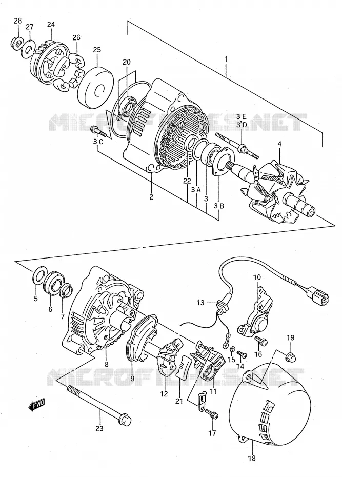 ALTERNATOR Suzuki MOTO 1100 GSX-F 1992  GSX1100FN(E28)