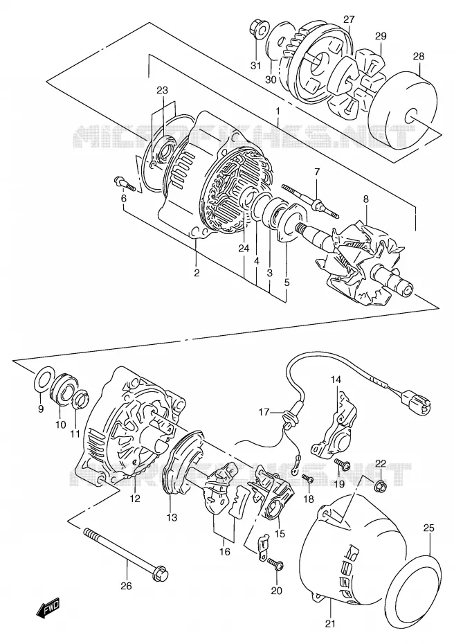 ALTERNATOR Suzuki MOTO 1200 BANDIT 1998  GSF1200SW(E2)