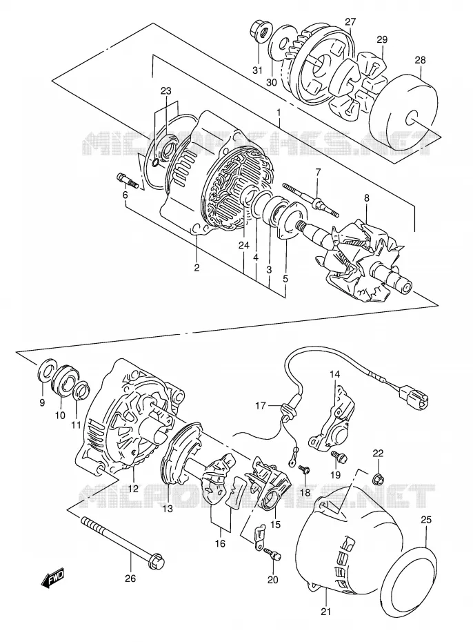 ALTERNATOR Suzuki MOTO 1200 BANDIT 1999  GSF1200SX(E28)