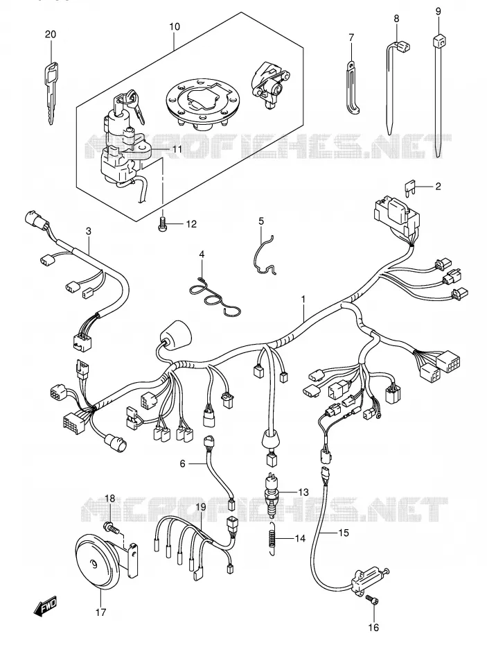 BEDRADING (GSF1200SK3/SK4/SK5/SZK5) Suzuki MOTO 1200 BANDIT 2004  GSF1200K4(E2)