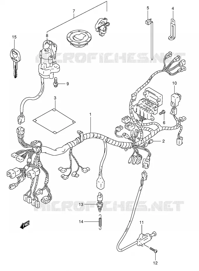 BEDRADING (GSF1200ST/SV/SW/SX/SY) Suzuki MOTO 1200 BANDIT 1998  GSF1200SW(E28)