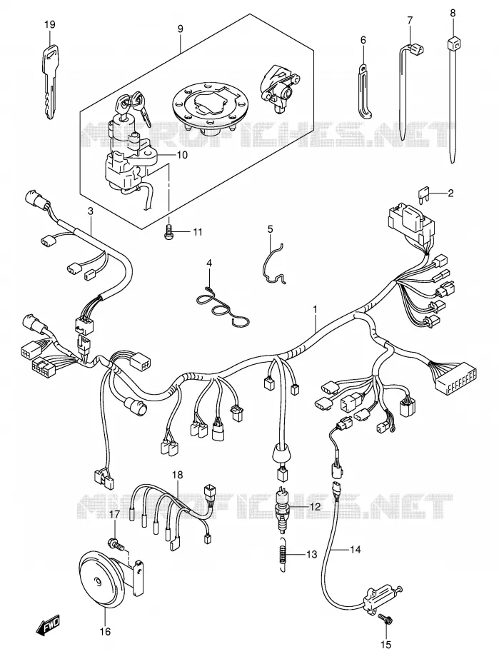 BEDRADING (GSF600SK3/SK4/SUK3/SUK4) Suzuki MOTO 600 BANDIT 2002  GSF600K2(E2)