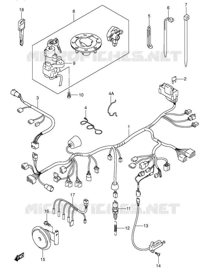 BEDRADING (GSF600SY/SUY/SK1/SK2/SUK1/SUK2) Suzuki MOTO 600 BANDIT 2000  GSF600Y(E2)
