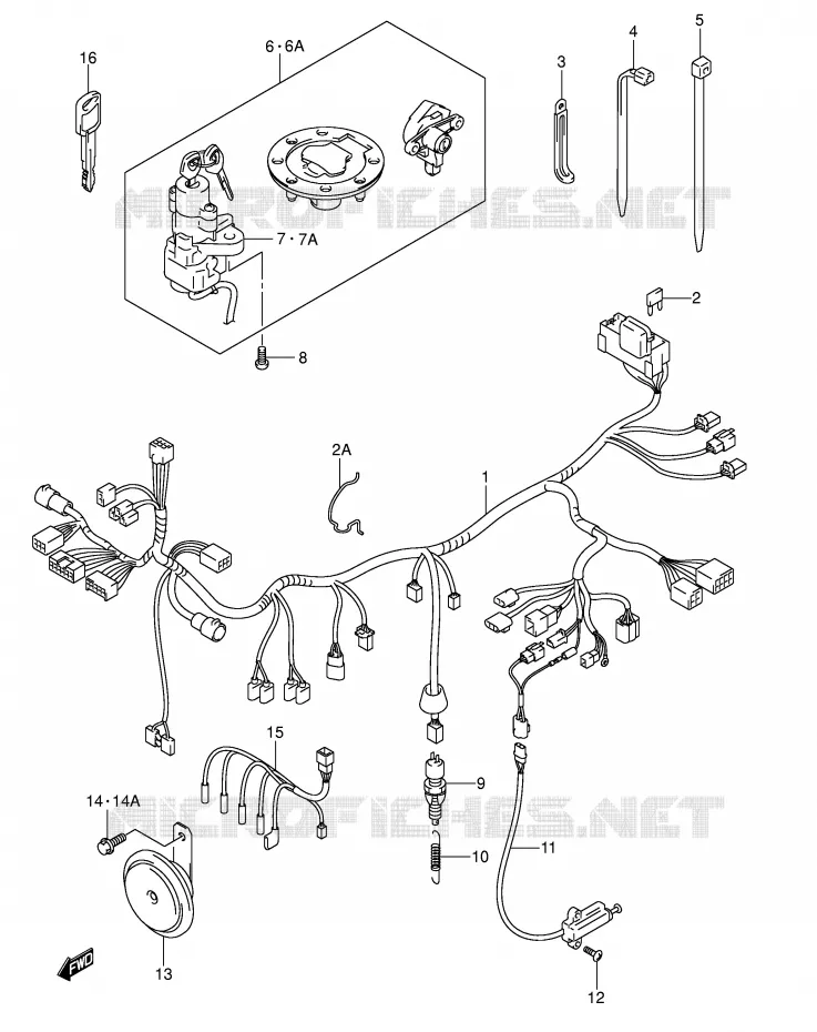 BEDRADING (GSF600Y/UY/K1/K2/UK1/UK2) Suzuki MOTO 600 BANDIT 2000  GSF600Y(E2)