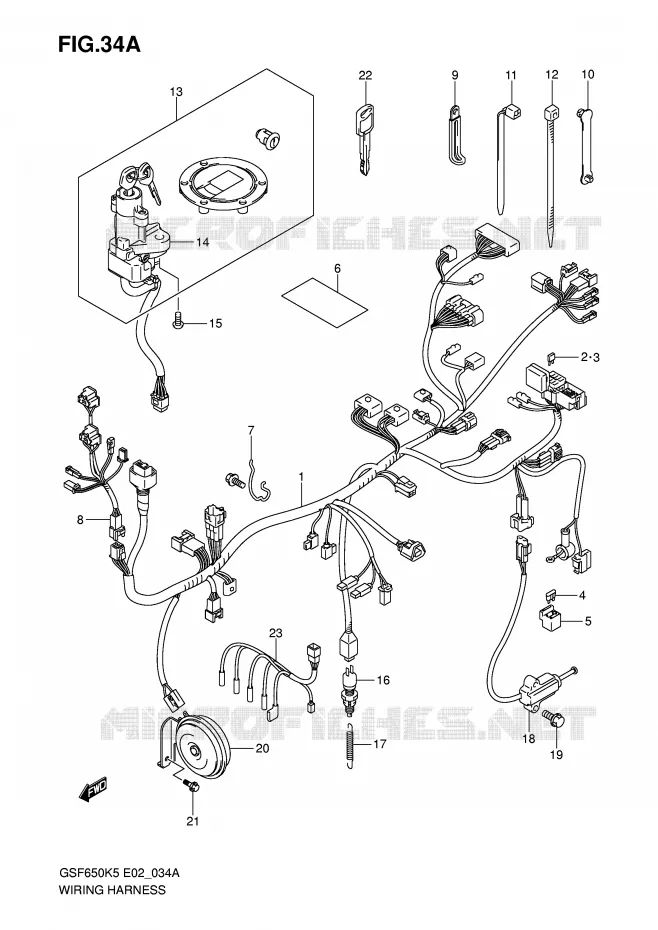BEDRADING (GSF650SAK5/SAK6/SUAK5/SUAK6) Suzuki MOTO 650 BANDIT 2005  GSF650SK5(E2)