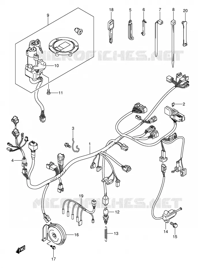 BEDRADING (GSF650SK5/SK6/SUK5/SUK6) Suzuki MOTO 650 BANDIT 2006  GSF650SK6(E2)