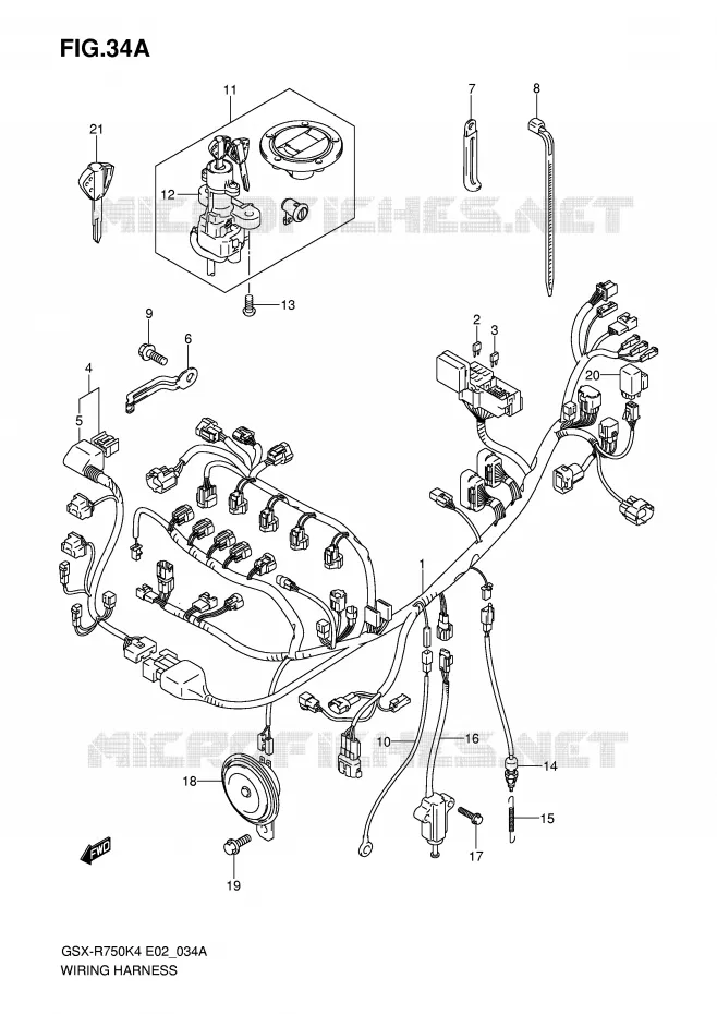 BEDRADING (GSX-R750XK5/U2XK5) Suzuki MOTO 750 GSX-R 2005  GSX-R750XK5(E2)