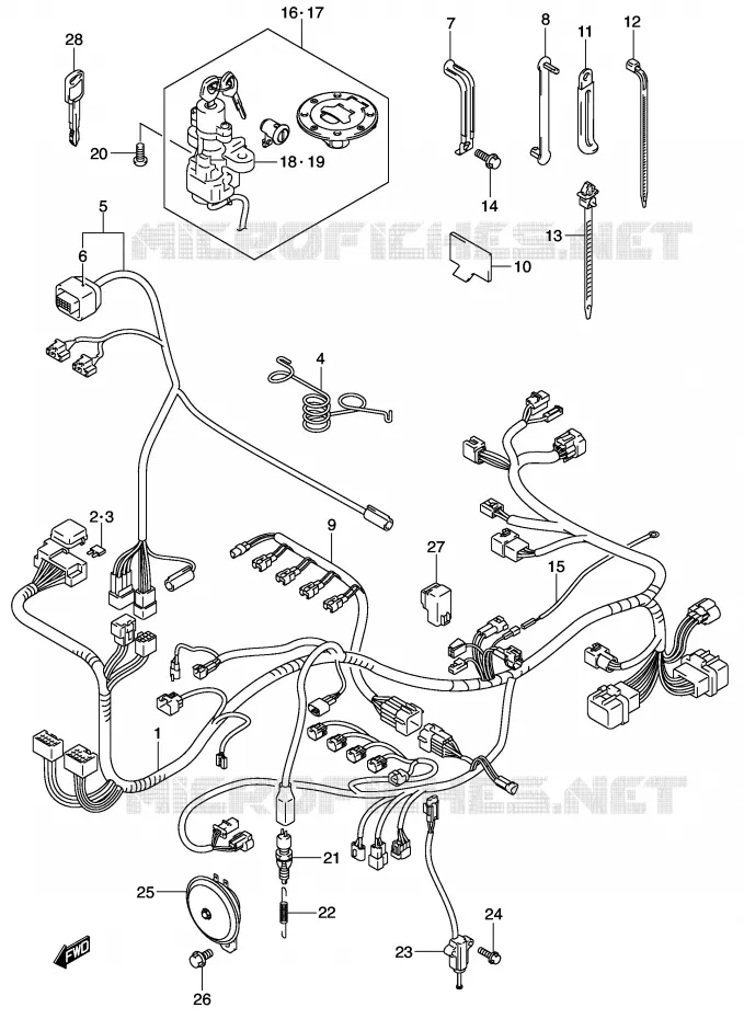 BEDRADING (MODELE K2) Suzuki MOTO 600 GSX-R 2002  GSX-R600U2K2(E2)