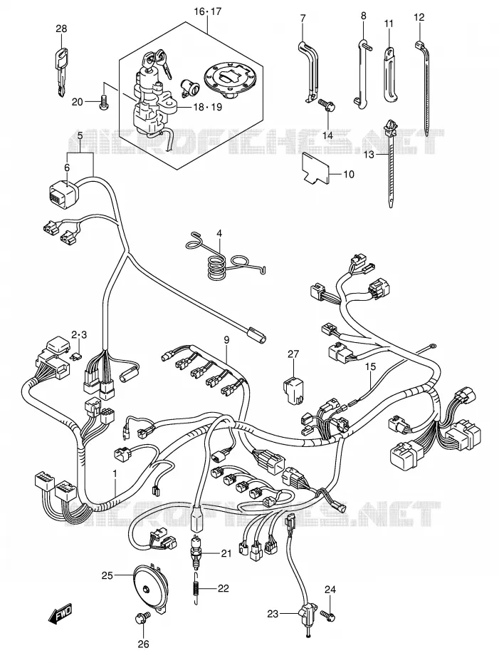 BEDRADING (MODELE K3) Suzuki MOTO 600 GSX-R 2003  GSX-R600U2K3(E2)