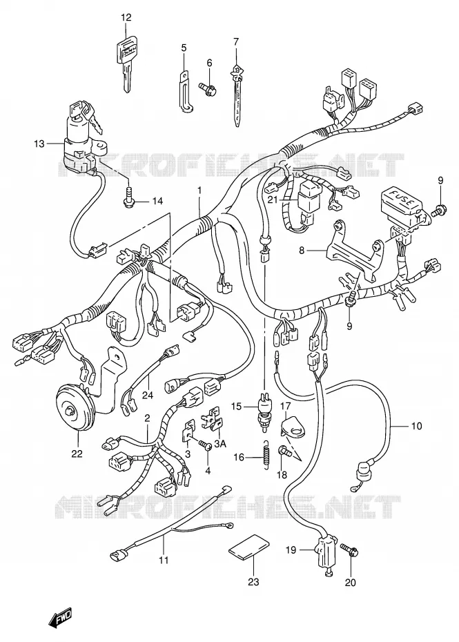 BEDRADING (MODELE P/R) Suzuki MOTO 1100 GSX-R 1996  GSX-R1100WT(E2)