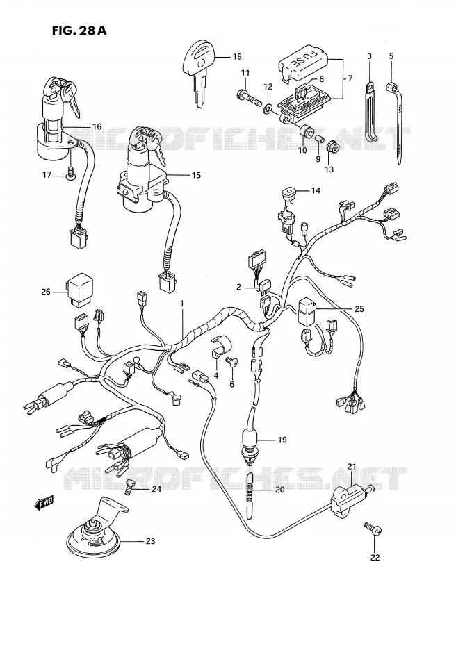 BEDRADING (MODELE R) Suzuki MOTO 1100 GSX-F 1989  GSX1100FK(E2)