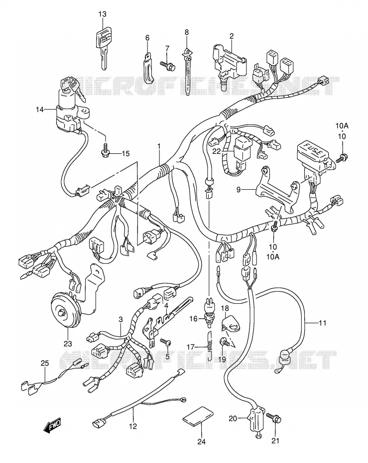 BEDRADING (MODELE S/T/V/W) Suzuki MOTO 1100 GSX-R 1997  GSX-R1100WV(E28)