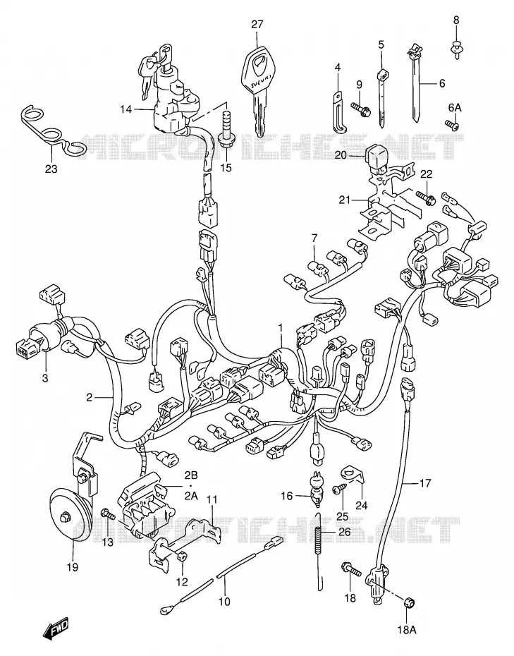 BEDRADING (MODELE W/X) Suzuki MOTO 750 GSX-R 1999  GSX-R750X(E2)