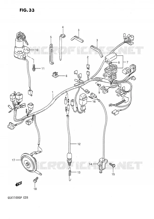 BEDRADING Suzuki MOTO 1100 GSX-G 1992  GSX1100GN(E28)