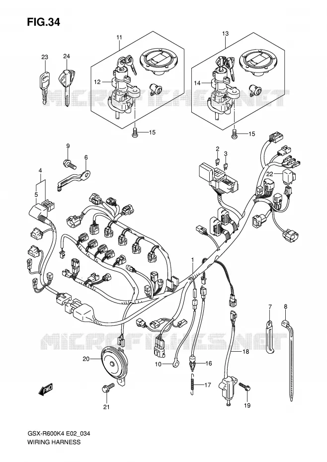 BEDRADING Suzuki MOTO 600 GSX-R 2005  GSX-R600U3XK5(E2)