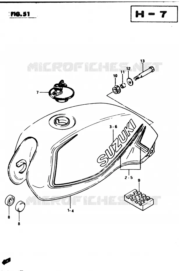BENZINETANK (MODELE D) Suzuki MOTO 250 GSX 1982  GSX250Z(Z/D)