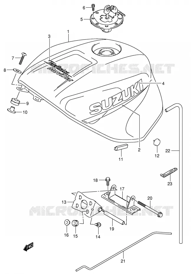BENZINETANK (MODELE K2 FOR YC2) Suzuki MOTO 600 GSX-R 2003  GSX-R600ZK3(E2)