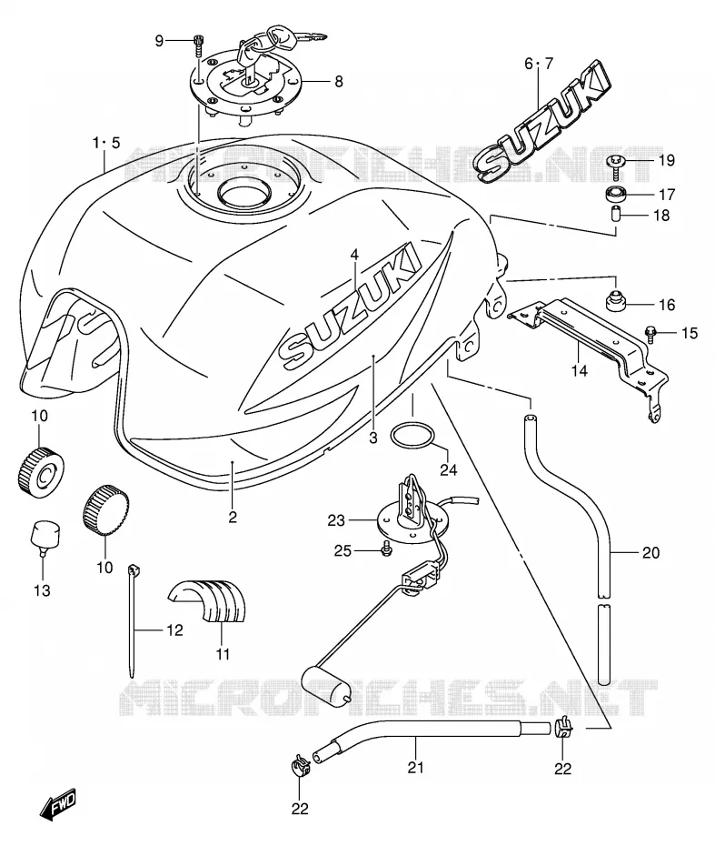 BENZINETANK (MODELE K3) Suzuki MOTO 1400 GSX 2003  GSX1400K3(E2)