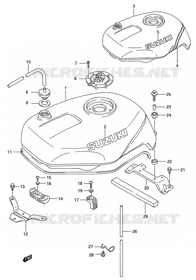 BENZINETANK (MODELE P) Suzuki MOTO 750 GSX-R 1994  GSX-R750WR(E28)
