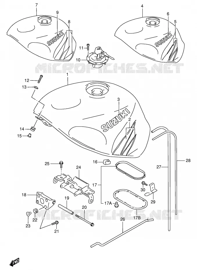 BENZINETANK (MODELE T) Suzuki MOTO 750 GSX-R 1998  GSX-R750W(E2)