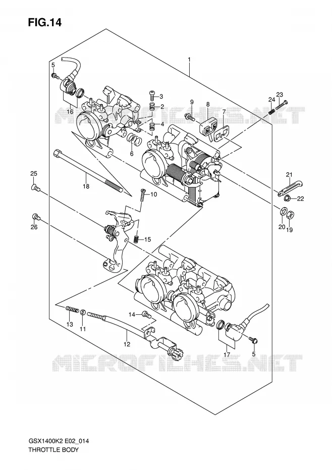 BRANDSTOFINJECTIE ASSY (MODELE K2) Suzuki MOTO 1400 GSX 2002  GSX1400K2(E2)