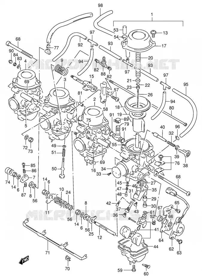 CARBURATOR (GSX-R400RFL/RFM) Suzuki MOTO 400 GSX-R 1990  GSX-R400RFL(E30)