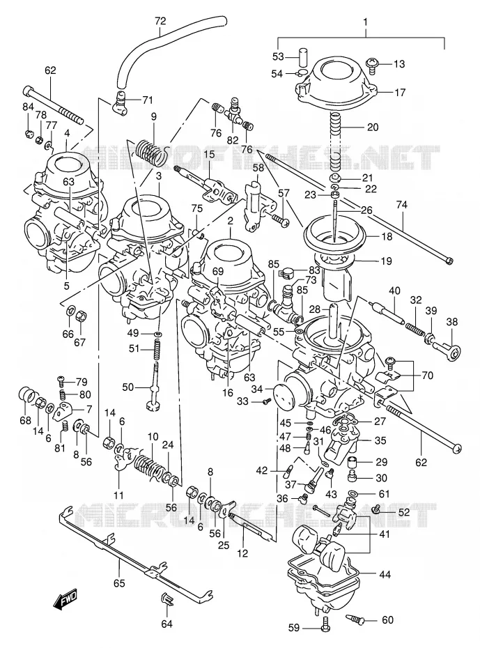 CARBURATOR (GSX-R400RL/RM/RN/RP/RR) Suzuki MOTO 400 GSX-R 1990  GSX-R400RL(E30)