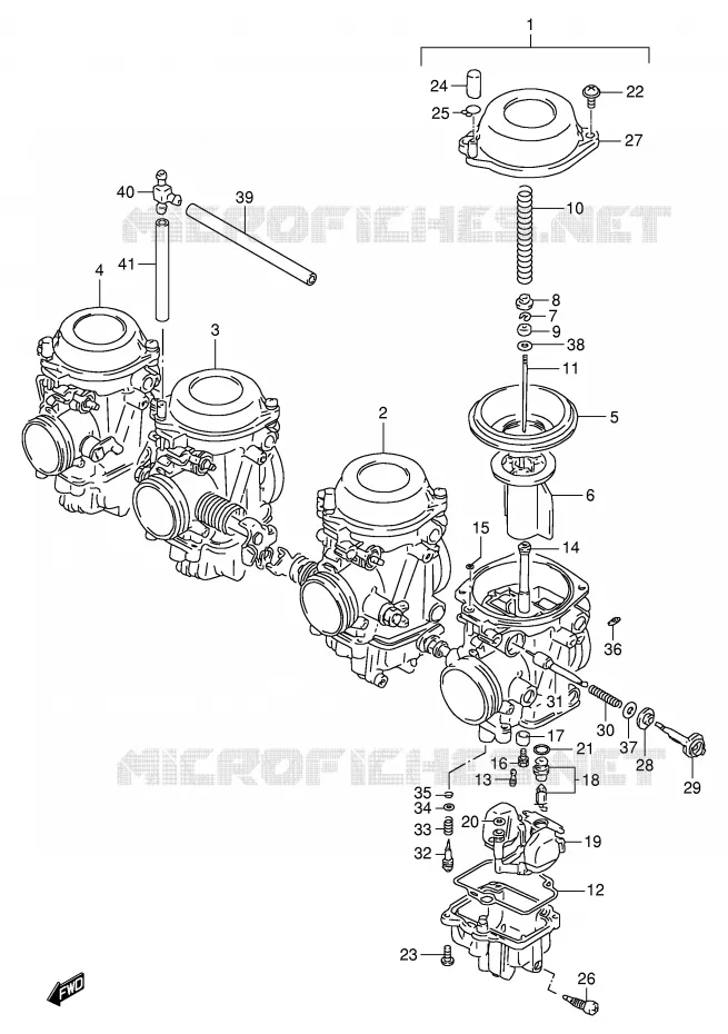 CARBURATOR (MODELE T/V/W) Suzuki MOTO 1100 GSX-R 1998  GSX-R1100WW(E2)