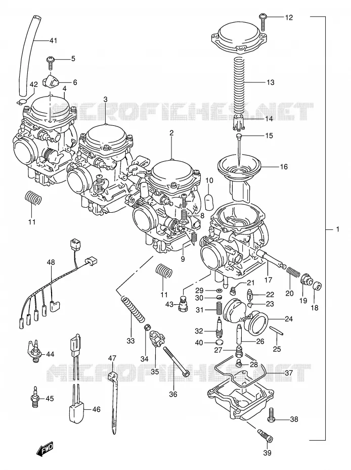 CARBURATOR (MODELE V/W/X) Suzuki MOTO 600 BANDIT 1998  GSF600UW(E2)