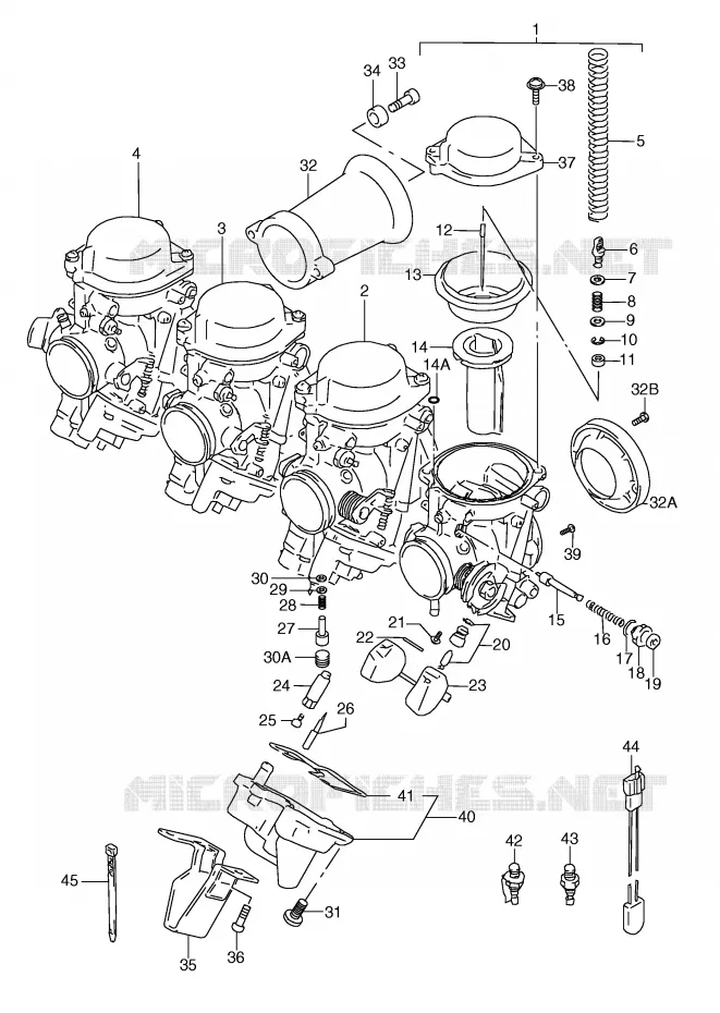 CARBURATOR (MODELE W/X/Y) Suzuki MOTO 600 GSX-R 1998  GSX-R600W(E2)