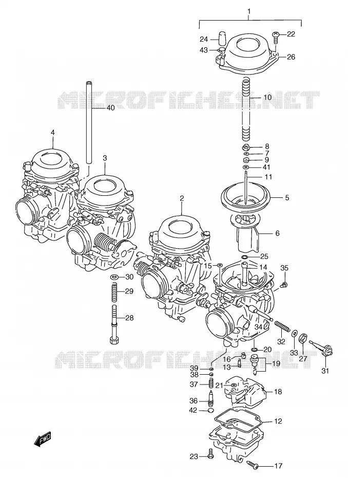 CARBURATOR Suzuki MOTO 1200 BANDIT 1997  GSF1200SAV(E2)