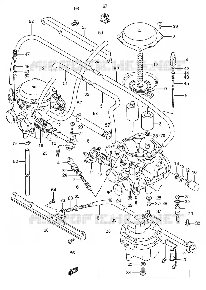 CARBURATOR Suzuki MOTO 250 GSX 1993  GSX250FP(E24)