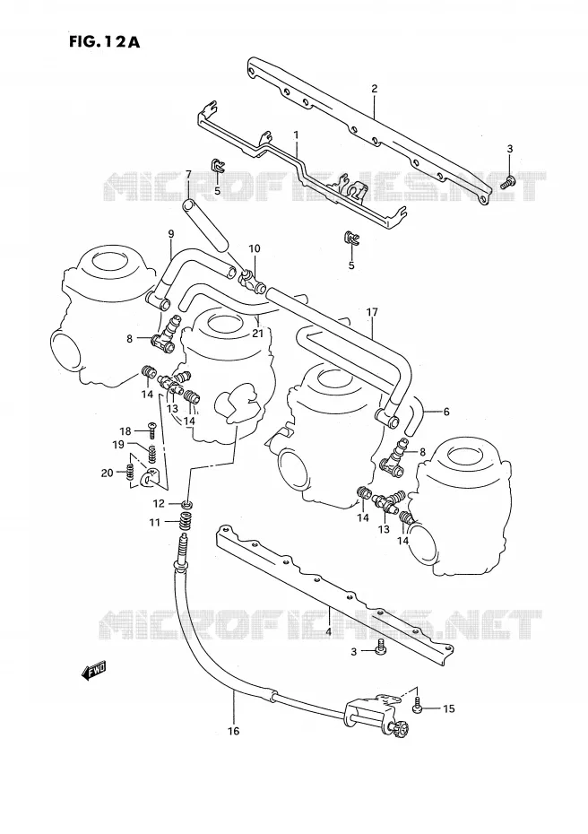 CARBURETOR AANSLUITINGEN (MODELE R/S) Suzuki MOTO 750 GSX-R 1994  GSX-R750WR(E2)