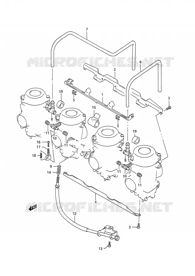 CARBURETOR AANSLUITINGEN Suzuki MOTO 1100 GSX-R 1991  GSX-R1100M(E28)