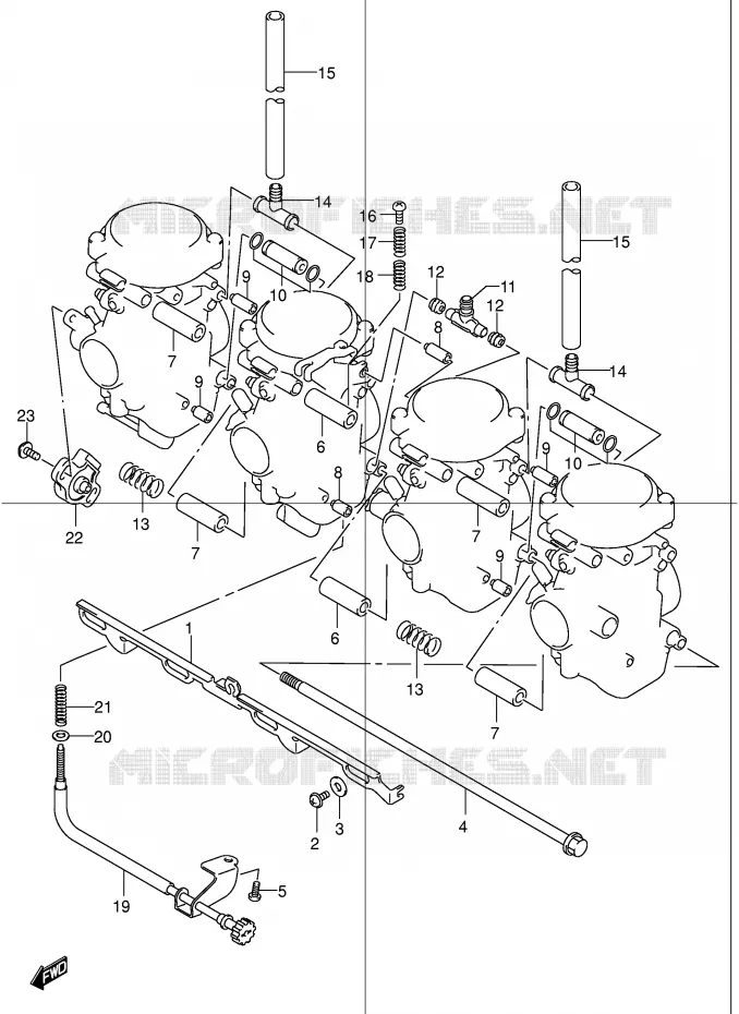 CARBURETOR AANSLUITINGEN Suzuki MOTO 1200 BANDIT 2003  GSF1200K3(E2)
