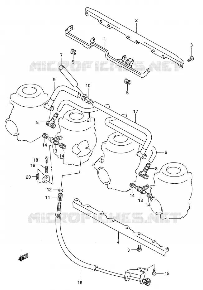 CARBURETOR AANSLUITINGEN Suzuki MOTO 750 GSX-R 1992  GSX-R750WN(E28)
