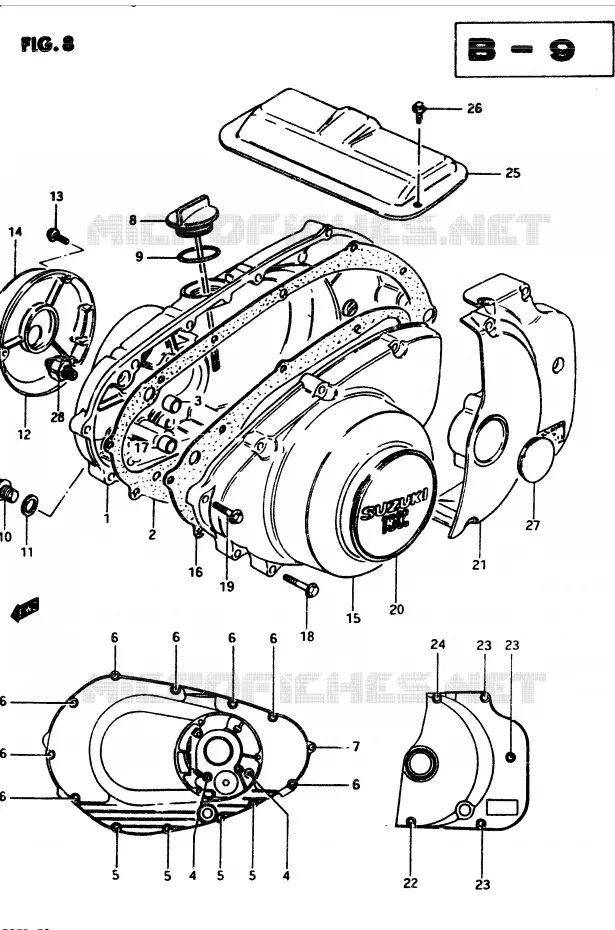 CASING (MODELE D) Suzuki MOTO 250 GSX 1983  GSX250ED(Z/D)