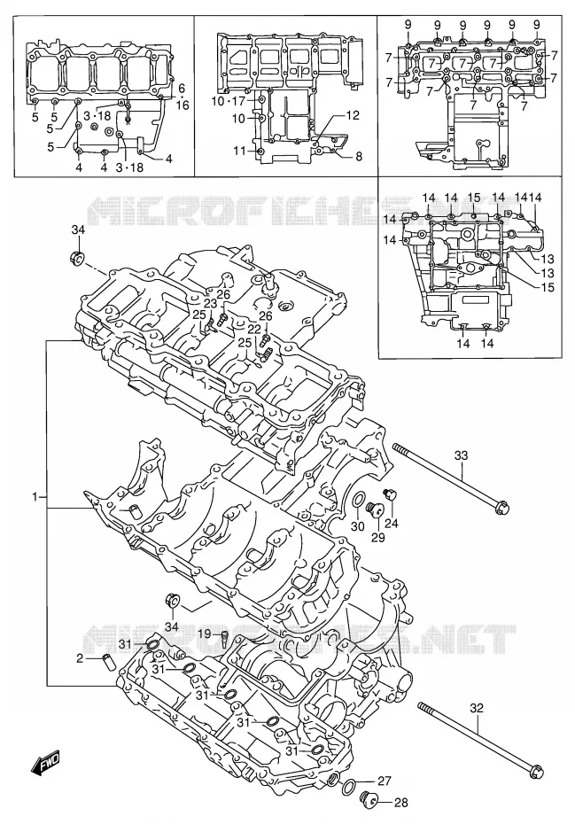 CASING (MODELE T/V) Suzuki MOTO 750 GSX-R 1996  GSX-R750T(E2)