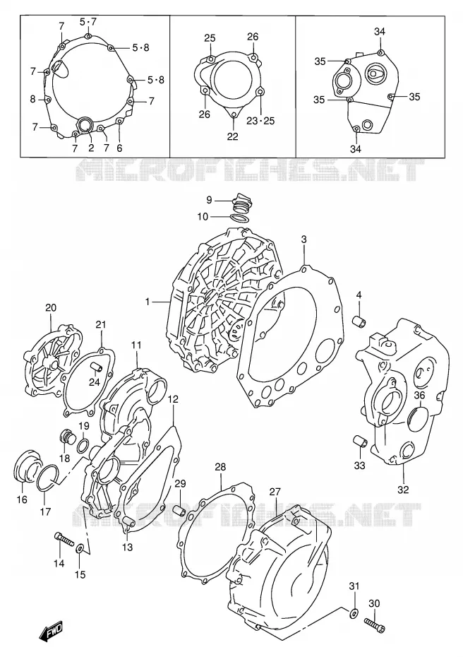 CASING (MODELE T/V) Suzuki MOTO 750 GSX-R 1997  GSX-R750V(E2)
